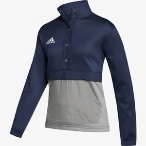 adidas Women's Team Issue 1/4 Zip Sweatshirt Medium Navy Grey NWT NEW